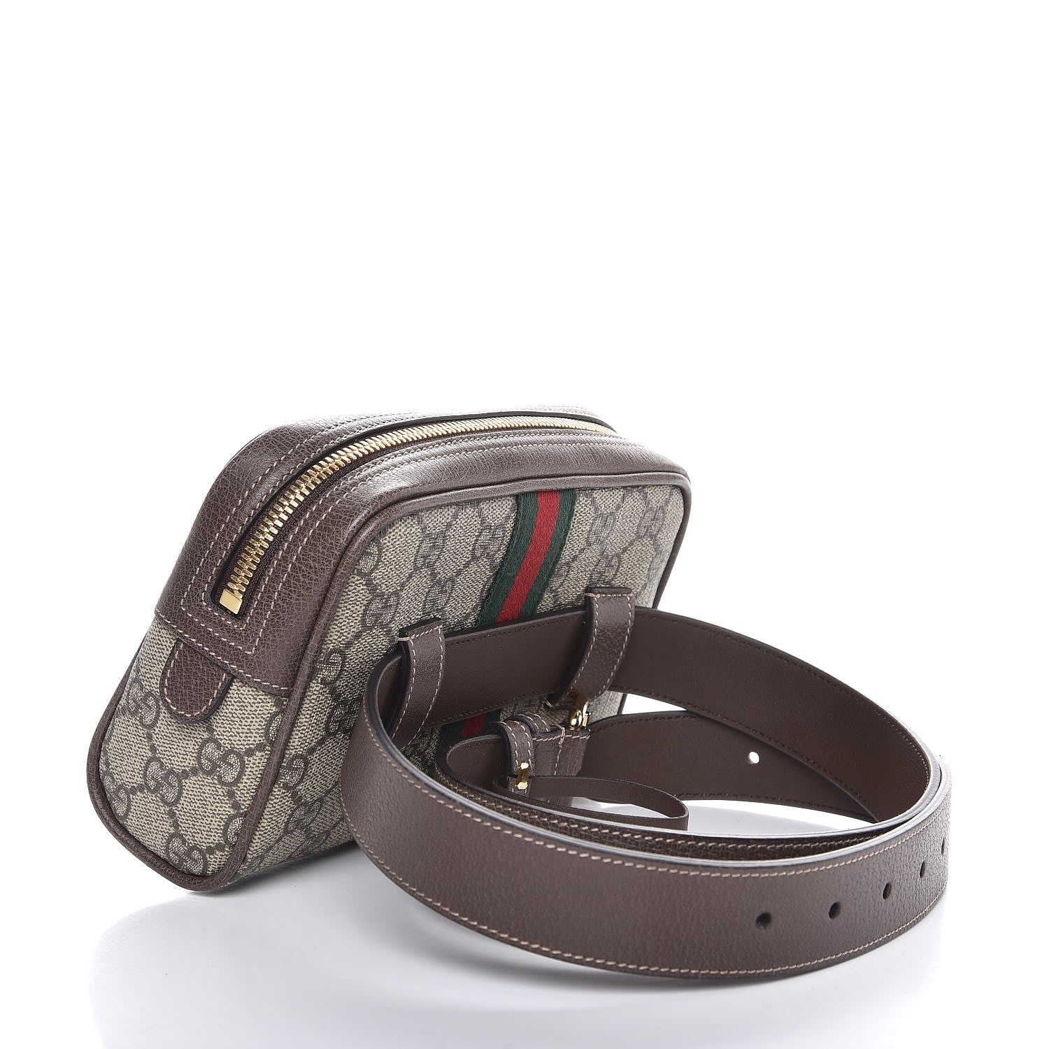 Gucci GG Supreme Monogram Web Small Ophidia Belt Bag 85 34 Dark Brown 3 of 7