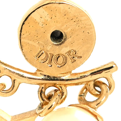 Christian Dior Pearl Crystal Dio(R)evolution Earrings Aged Gold 4 of 4