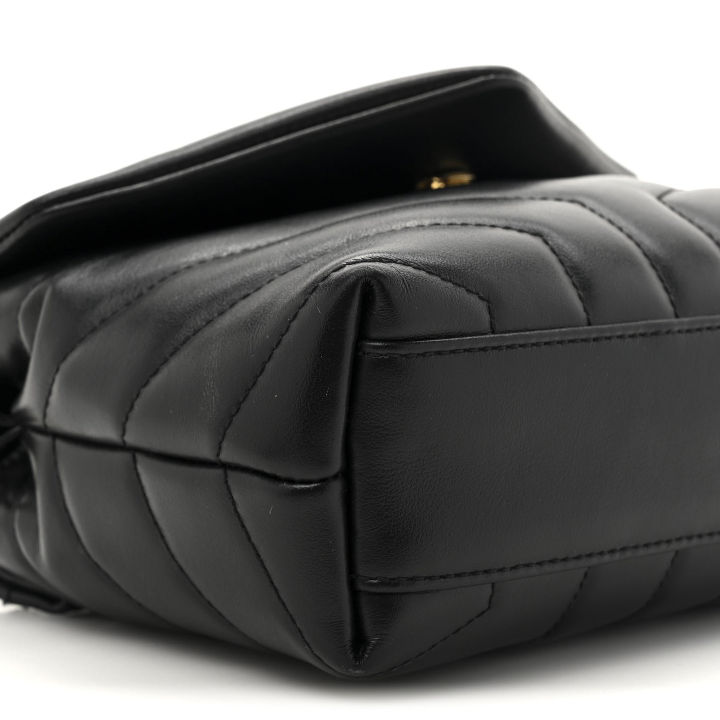 Calfskin Y Quilted Monogram Toy Loulou Crossbody Bag Black