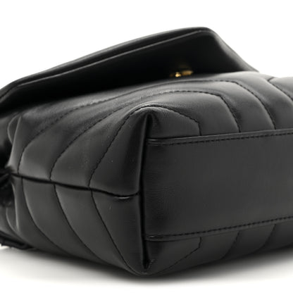 Saint Laurent Calfskin Y Quilted Monogram Toy Loulou Crossbody Bag Black 10 of 14