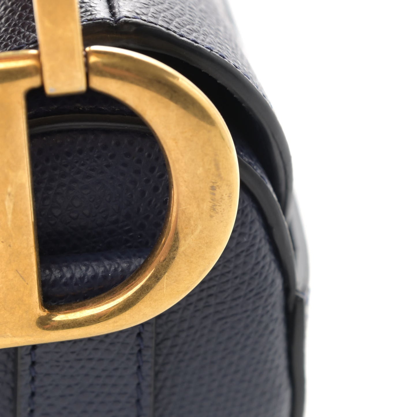 Grained Calfskin Saddle Bag Navy