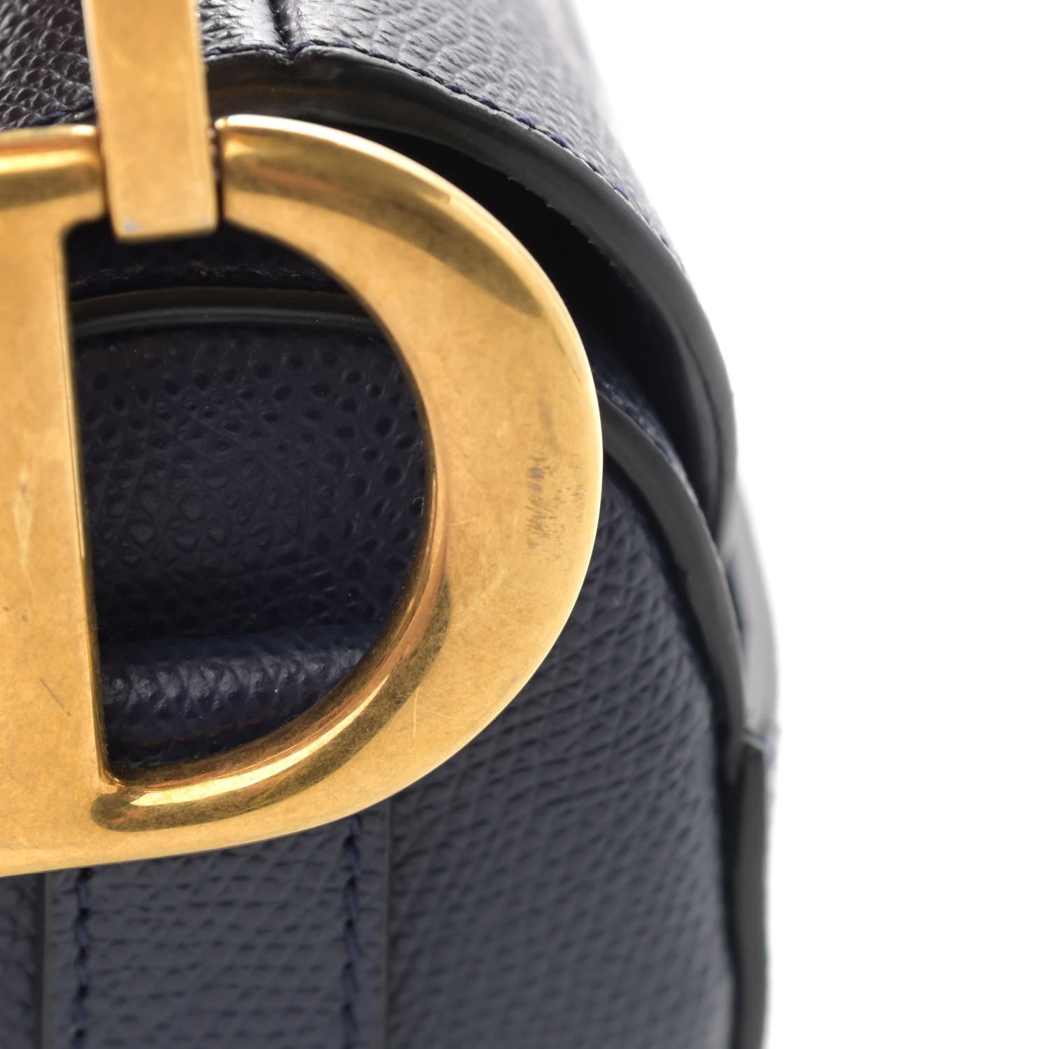 Christian Dior Grained Calfskin Saddle Bag Navy 11 of 13