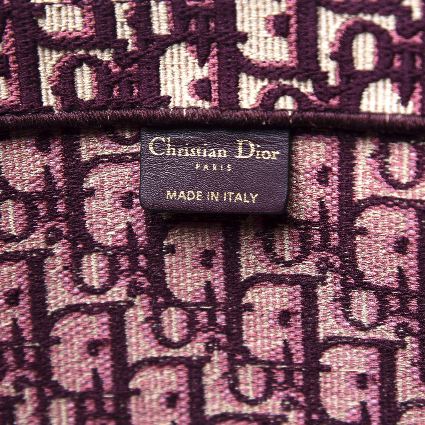 Oblique Large Book Tote Burgundy Multicolor
