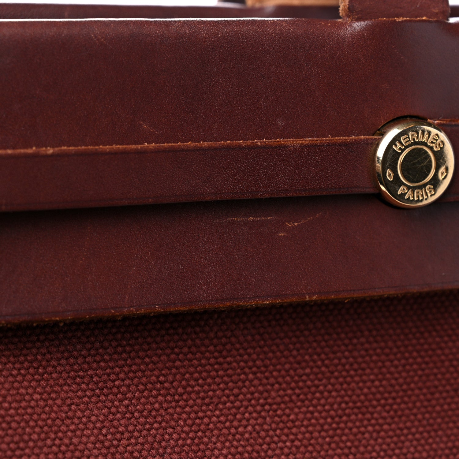 Hermes Toile Vache Hunter Herbag Cabas MM Rouge H 12 of 16