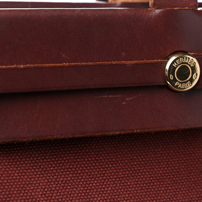 Hermes Toile Vache Hunter Herbag Cabas MM Rouge H 12 of 16