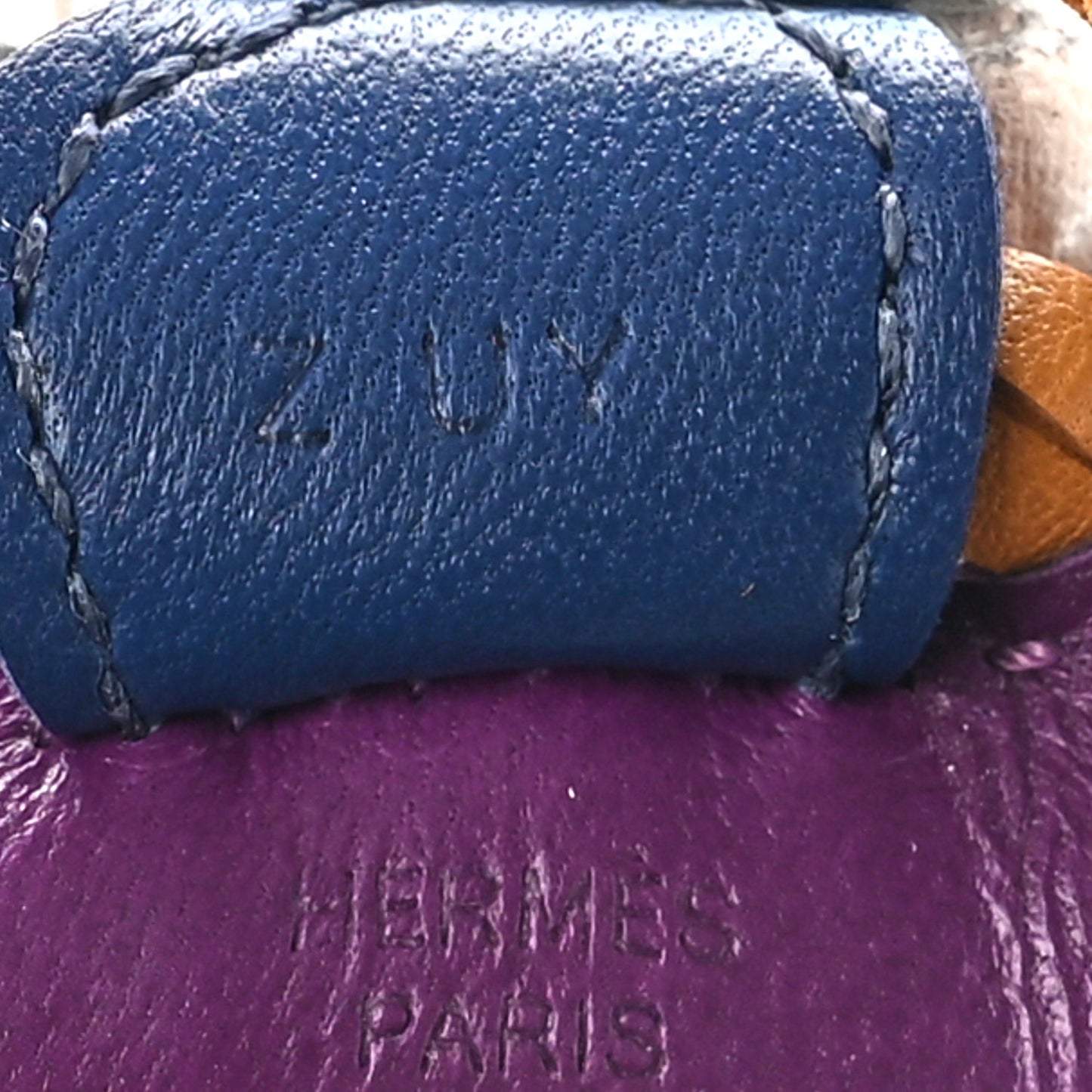 Milo Lambskin Grigri Rodeo Horse Bag Charm PM Violet Sesame Bleu Saphir