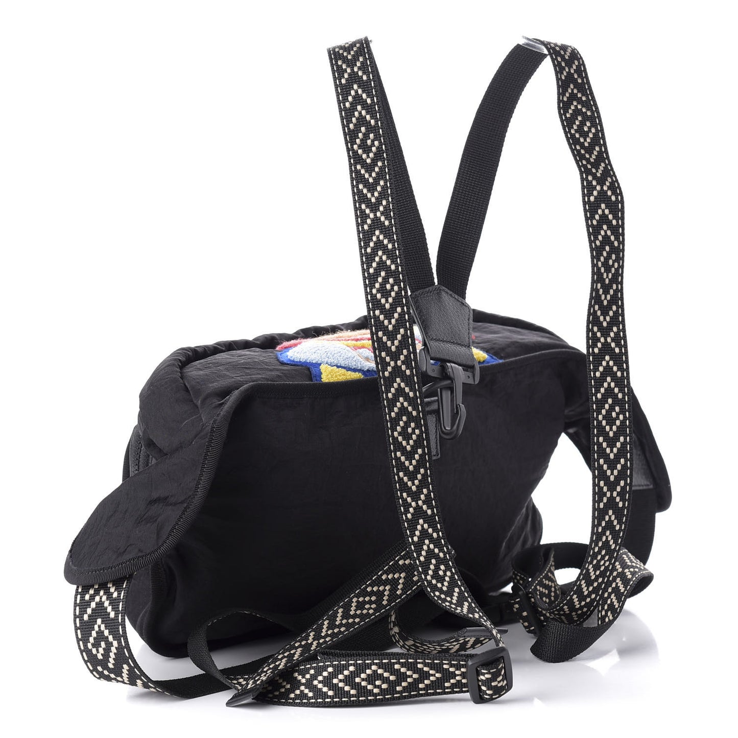Nylon 80s Logo Patch Belt Bag Black