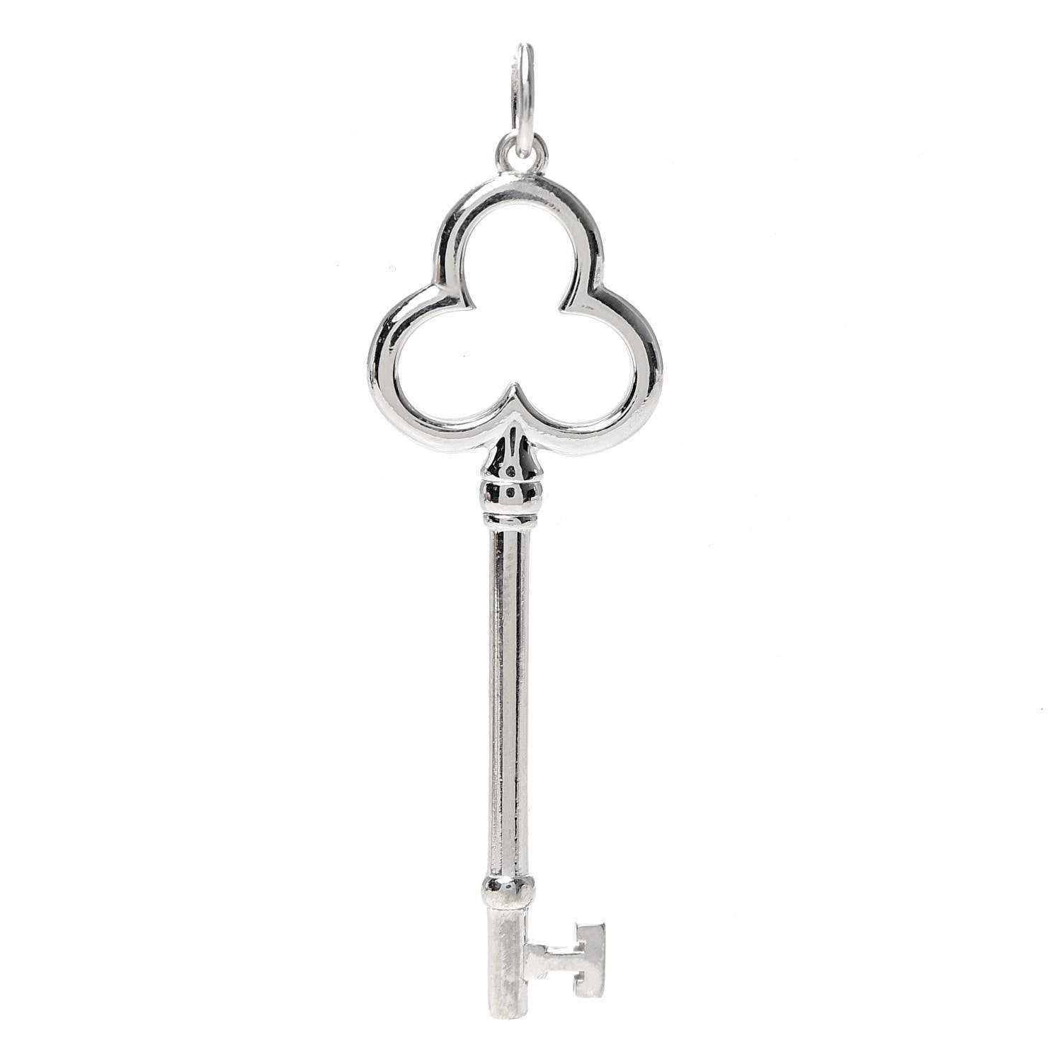 Tiffany Sterling Silver Trifoil Key Pendant 1 of 3