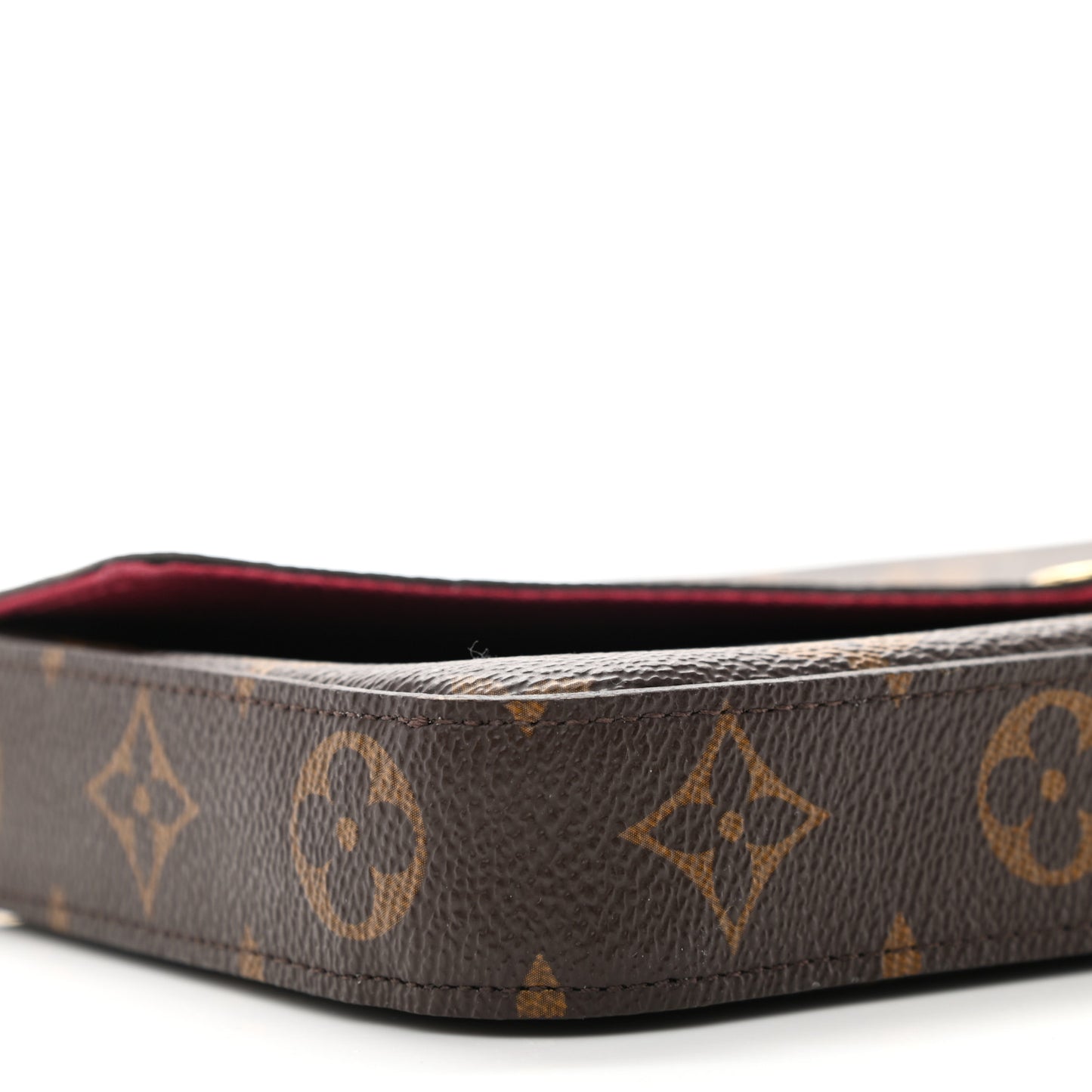 Monogram Pochette Felicie Chain Wallet Fuchsia