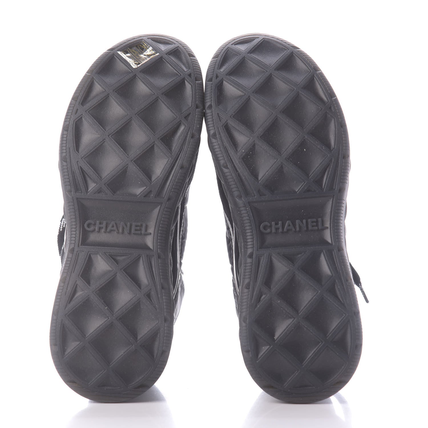 Chanel Fabric Suede Womens CC Sneakers 37.5 Black 7 of 10