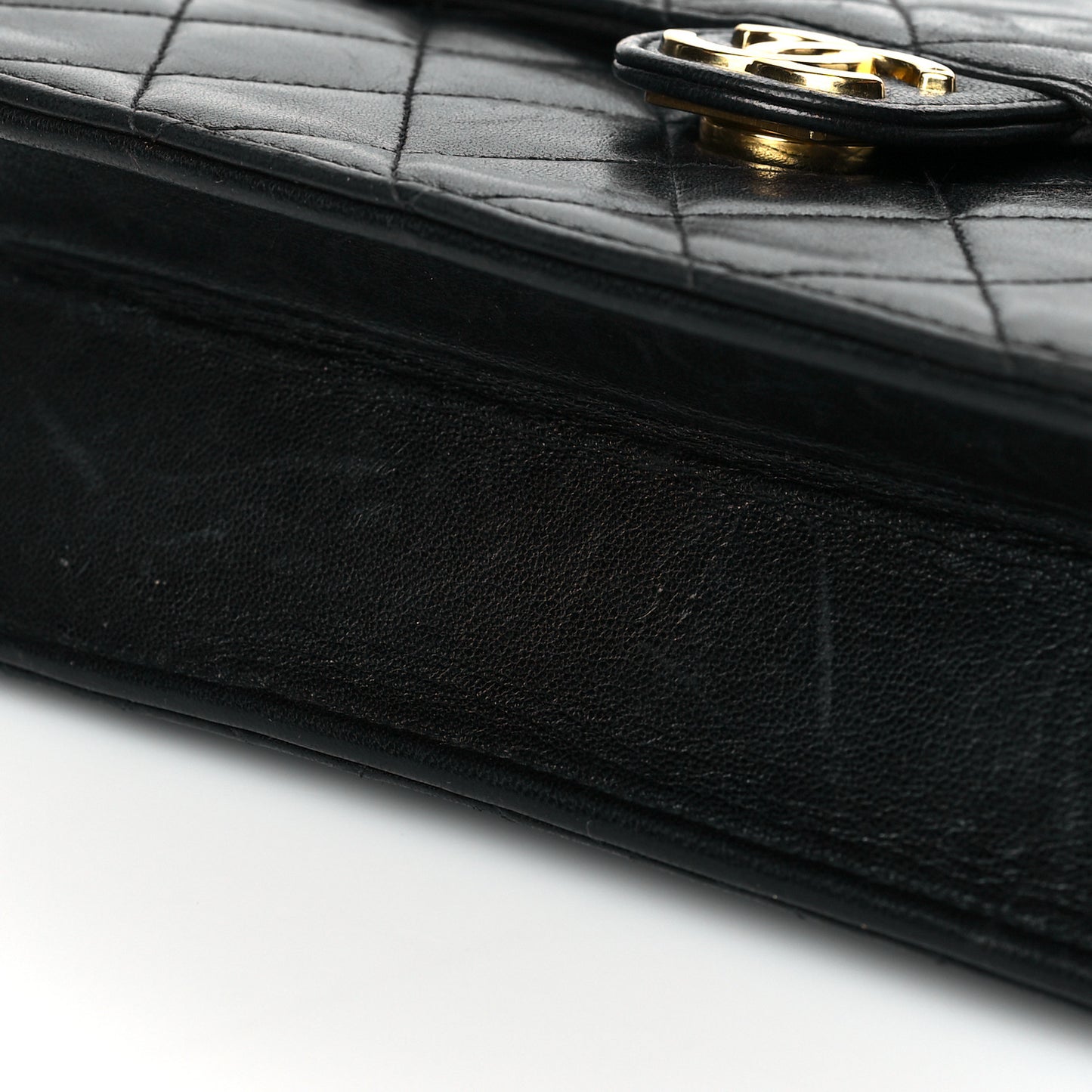 Lambskin Quilted Small Single Flap Black