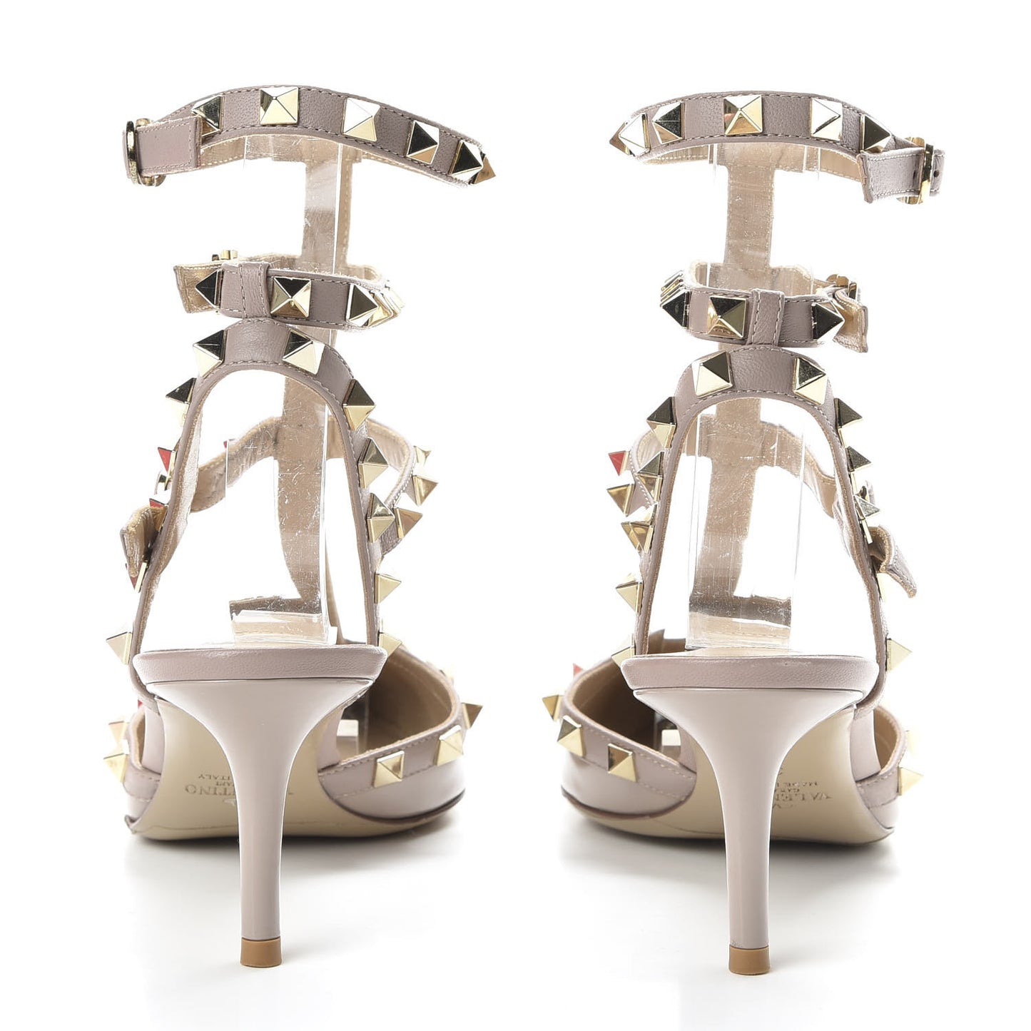 Patent Rockstud Ankle Strap 65mm Pumps 36 Poudre