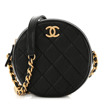 Chanel Caviar Quilted Small Round Bag With Chain Black 1 of 11