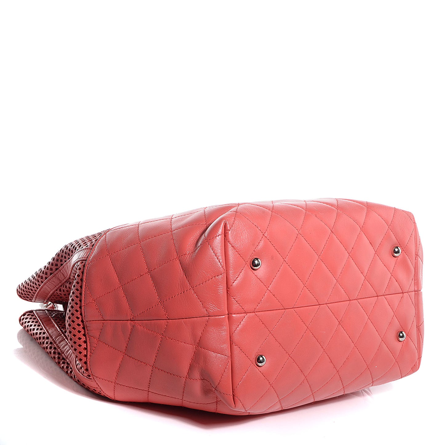Calfskin Perforated Up In The Air North South Tote Red