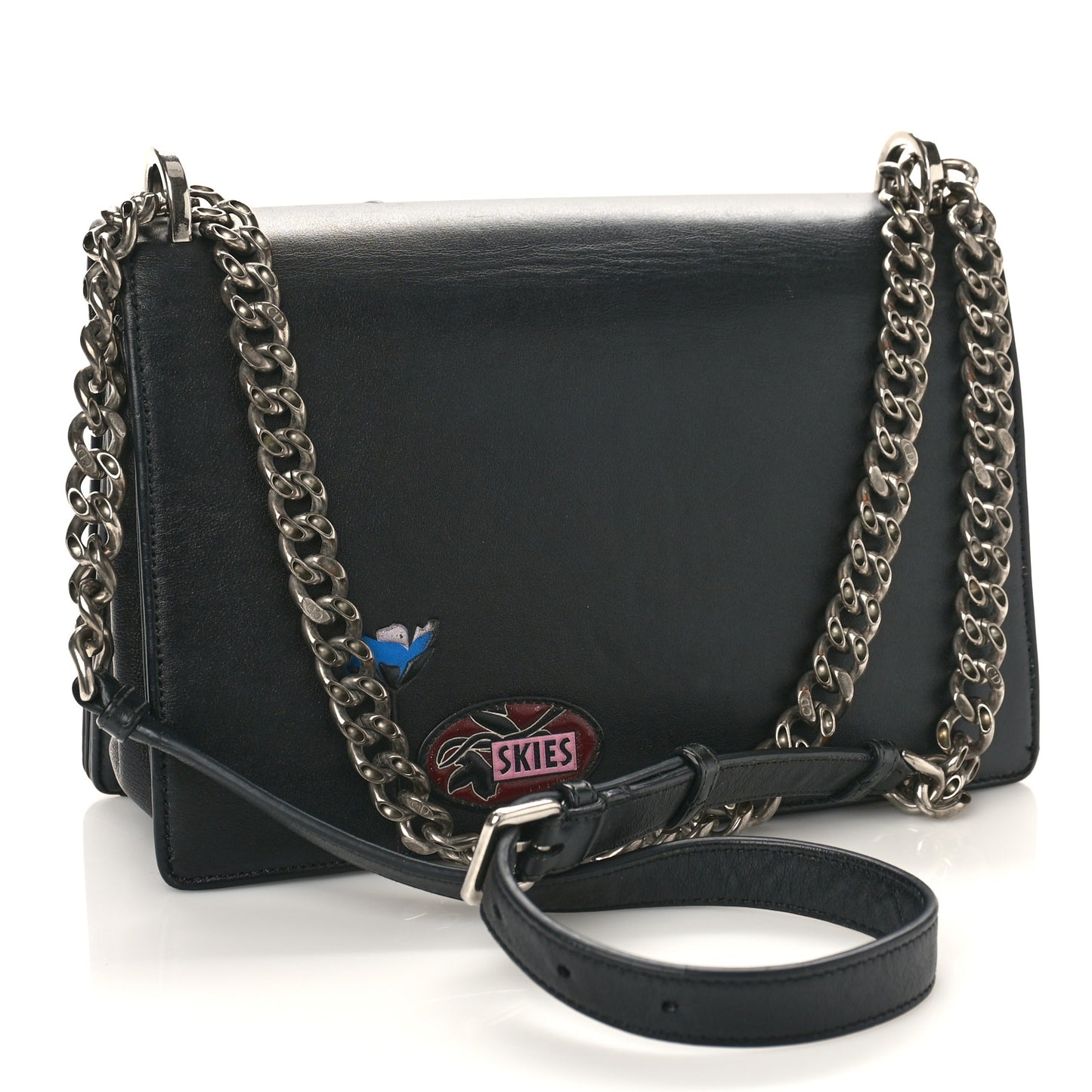 Calfskin Paradise Diorama Flap Bag Black
