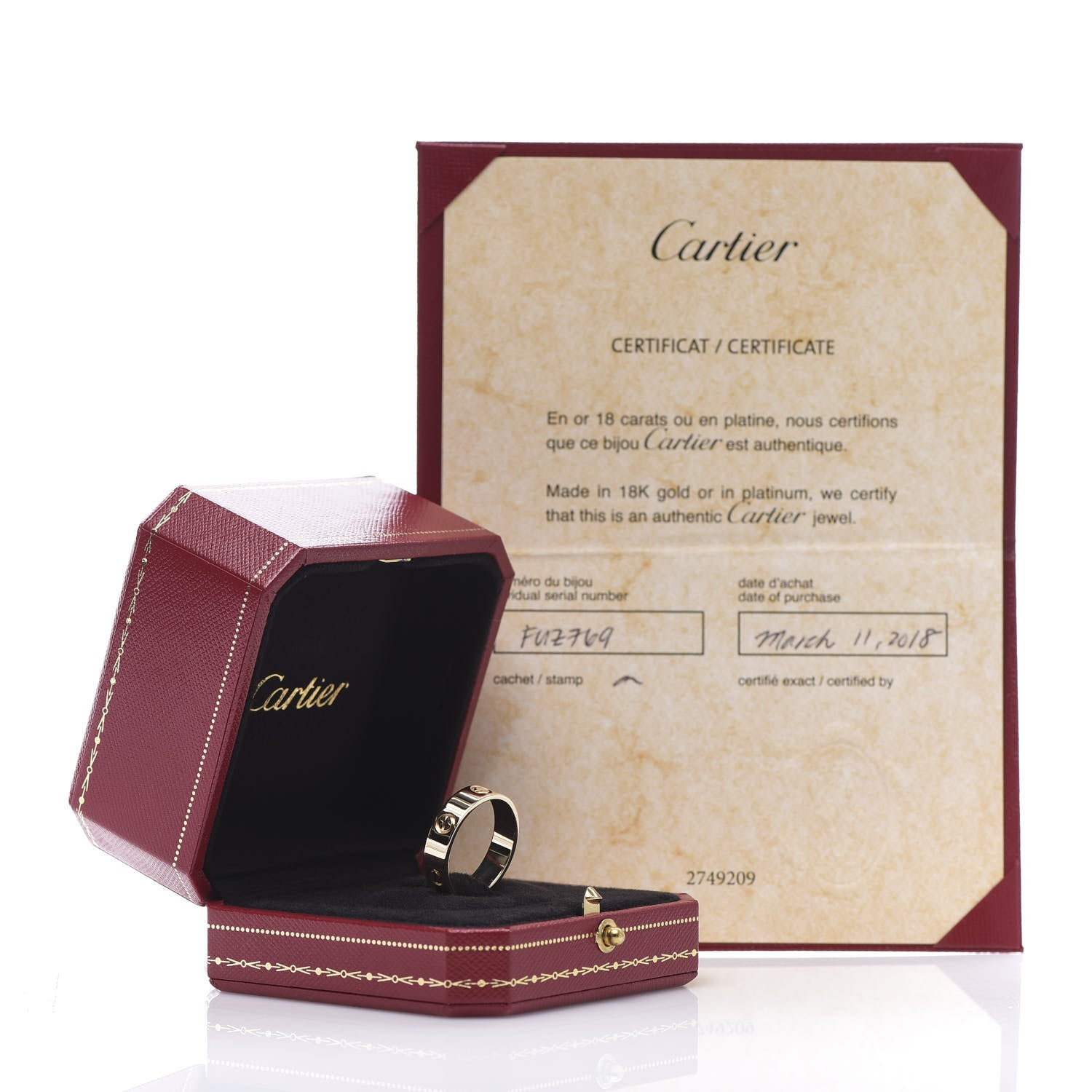 Cartier 18K Yellow Gold 5.5mm LOVE Ring 61 9.5 5 of 5
