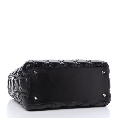 Christian Dior Lambskin Cannage Medium Lady Dior Black 4 of 10