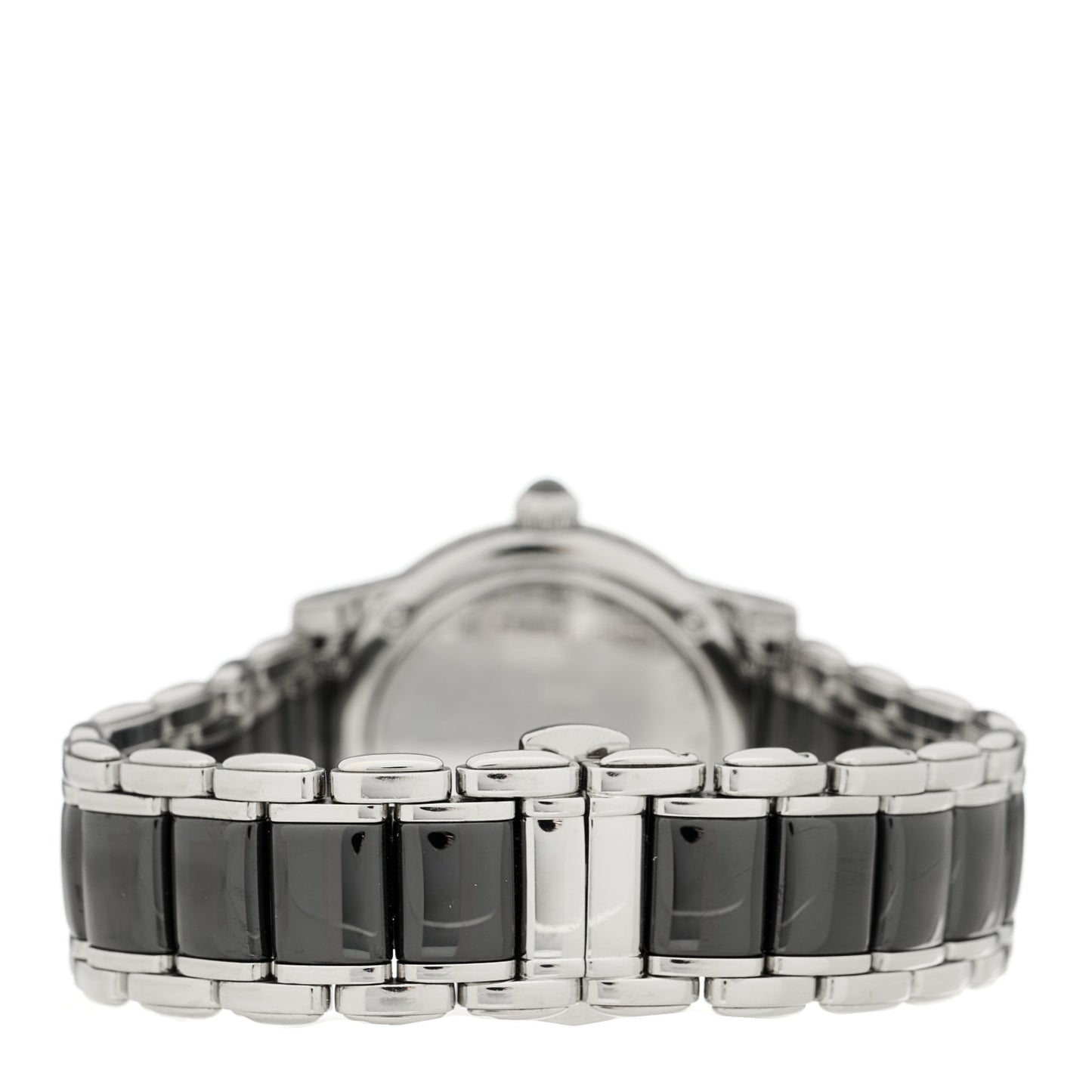 Stainless Steel Ceramic Diamond Bezel 30mm Classic Quartz Watch Black
