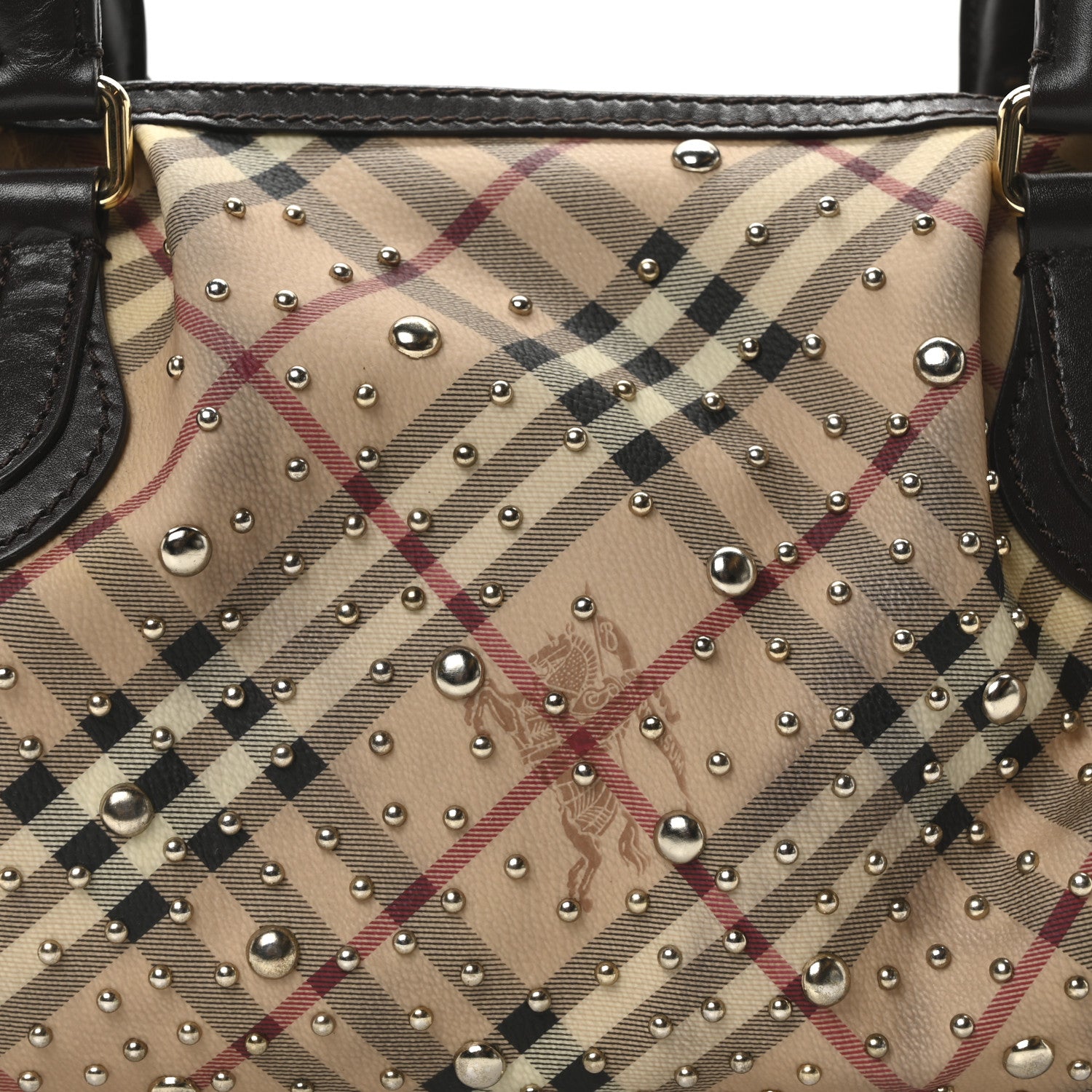 Burberry Haymarket Check Studded Hannington Satchel Bag 8 of 11