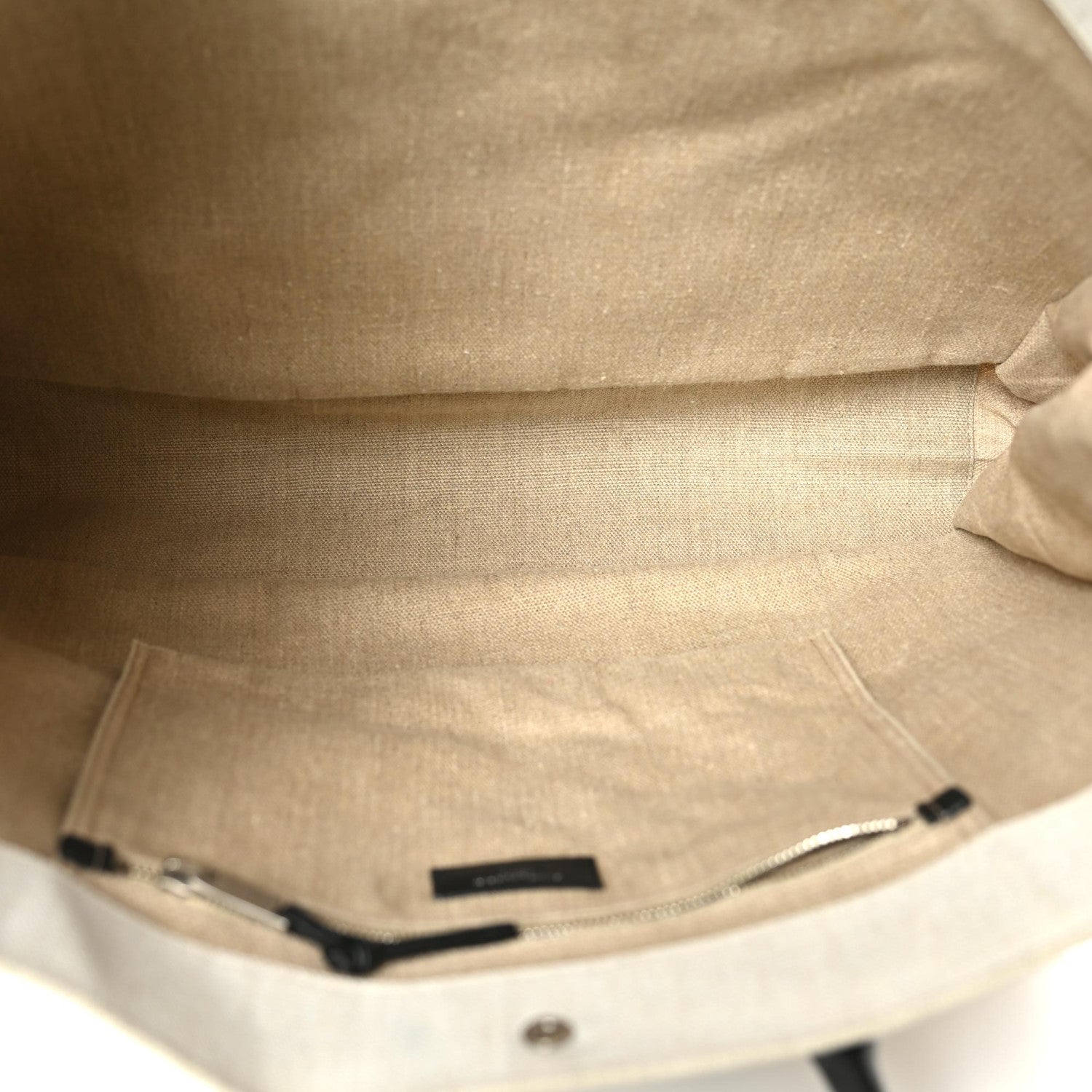 Saint Laurent Linen Calfskin Rive Gauche Tote Optic White 5 of 9