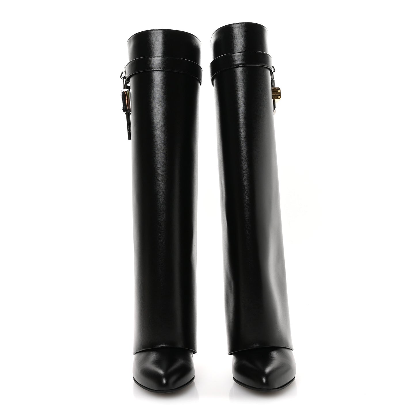 Calfskin Shark Lock Pant Boots 38 Black