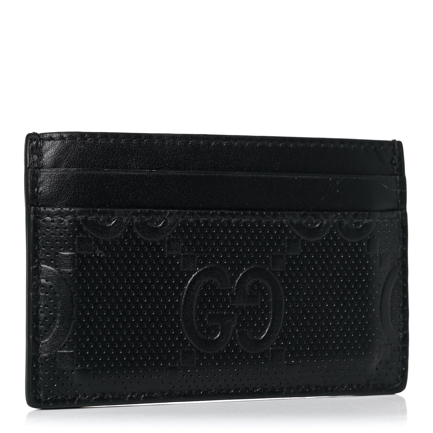 Gucci Calfskin GG Tennis Embossed Card Holder Black 3 of 8