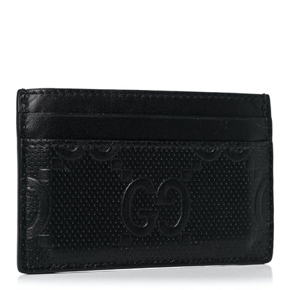 Gucci Calfskin GG Tennis Embossed Card Holder Black 3 of 8