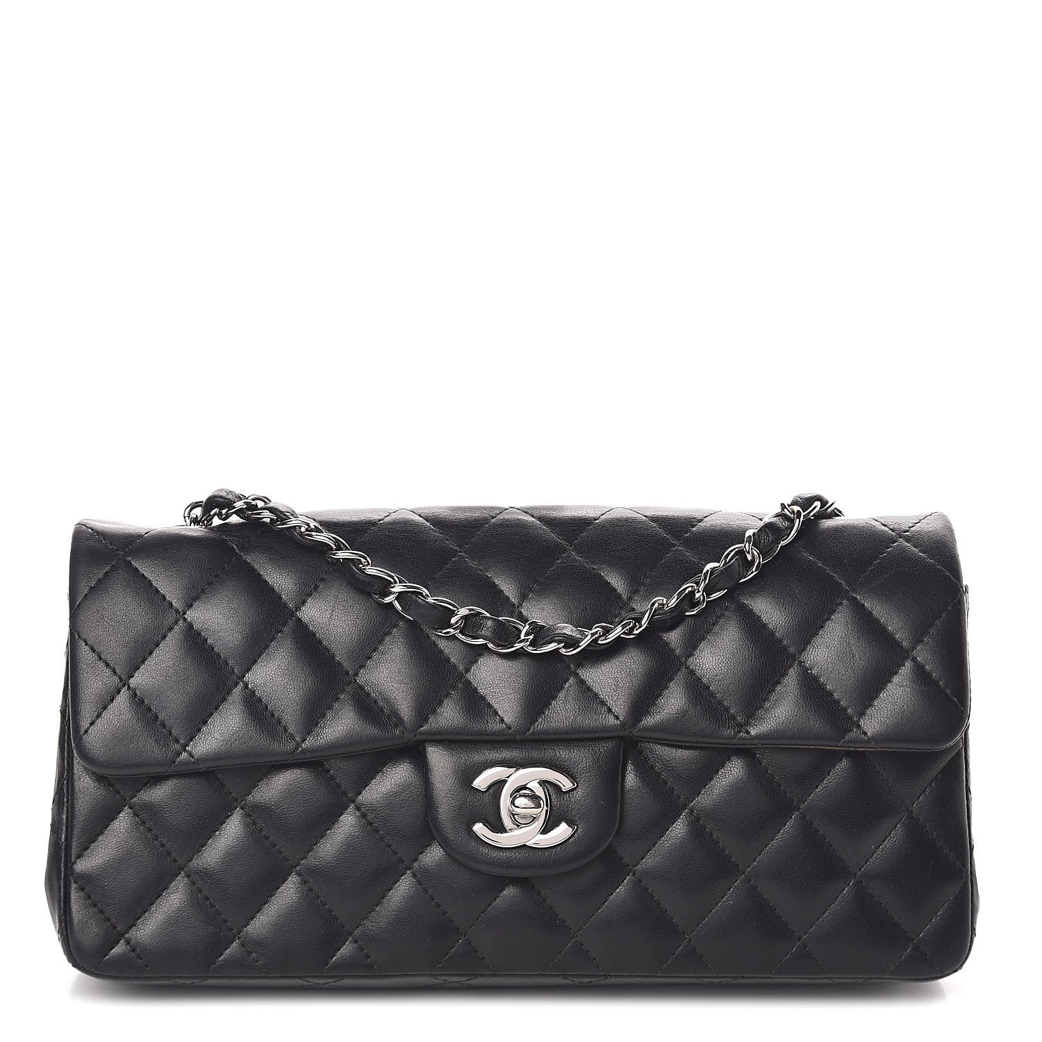 Chanel Lambskin Quilted East West Flap Black 1 of 10