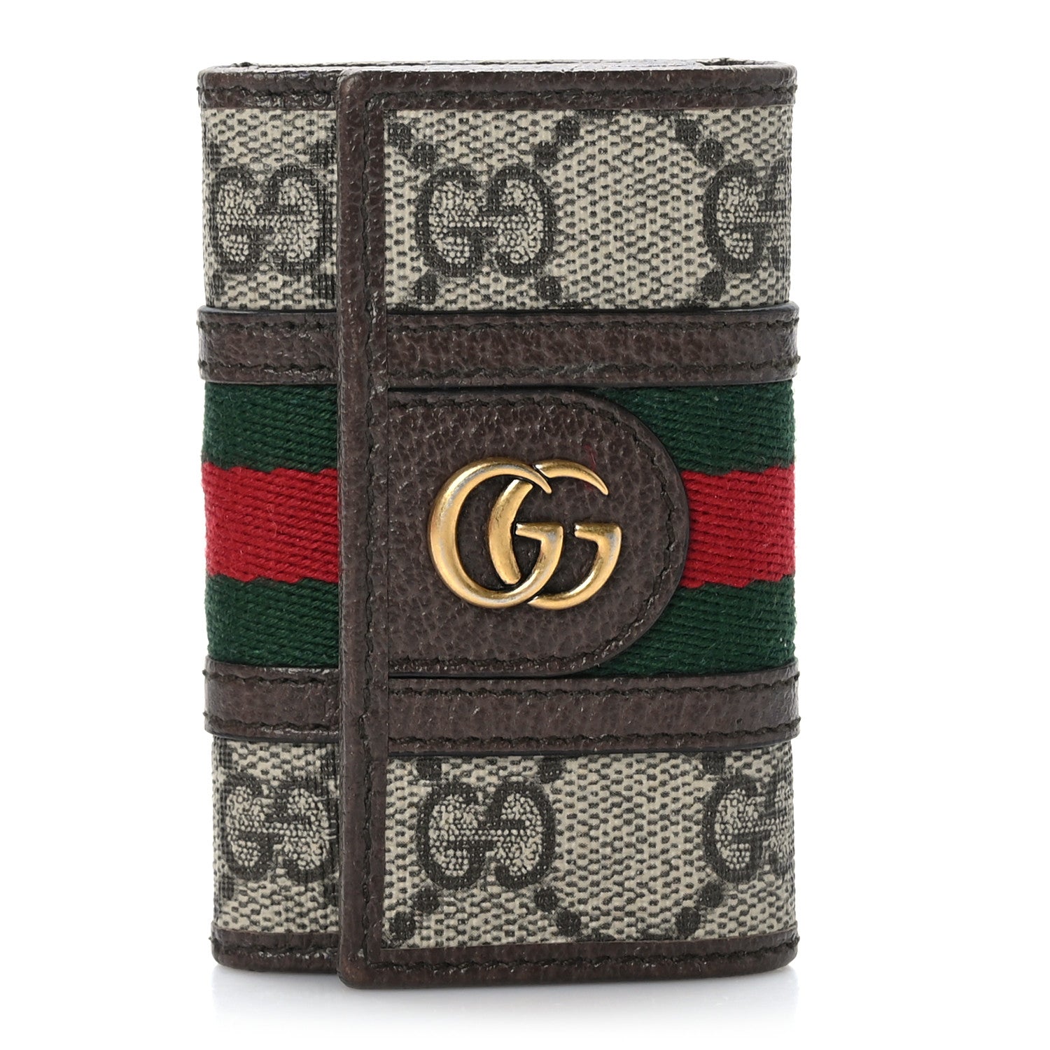 Gucci GG Supreme Monogram Web Ophidia 6 Key Holder Case Beige New Acero 1 of 6