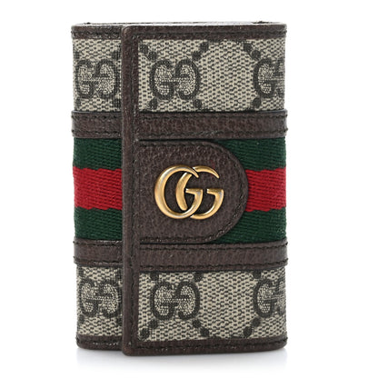 Gucci GG Supreme Monogram Web Ophidia 6 Key Holder Case Beige New Acero 1 of 6