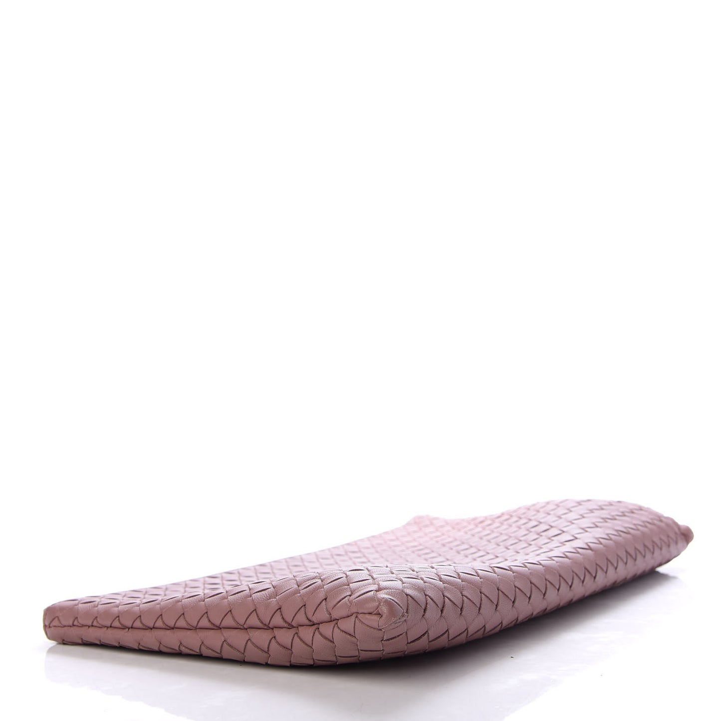 Nappa Intrecciato Large Flat Zip Biletto Pouch Dusty Rose