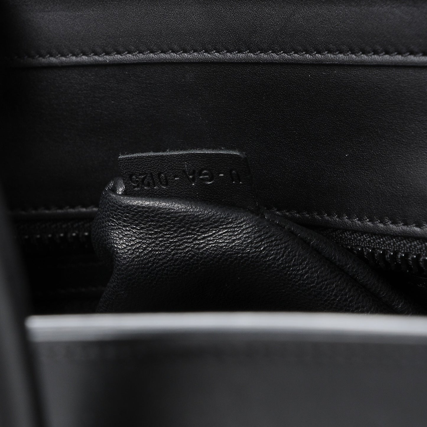 Sleek Calfskin Micro Bi-Color Luggage Black Beige