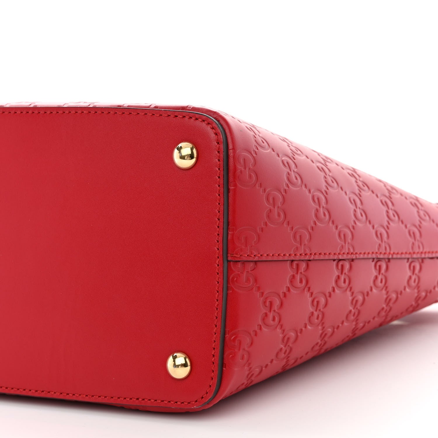 Gucci Guccissima Small Zippered Bucket Tote Hibiscus Red 10 of 10