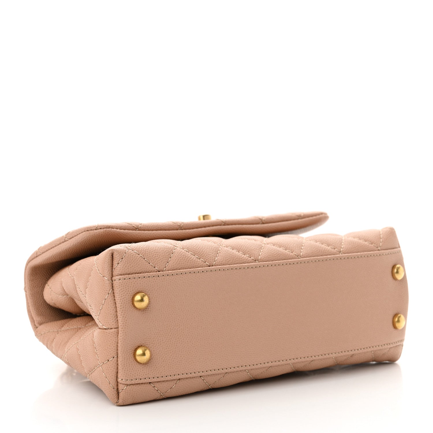 Chanel Caviar Lizard Embossed Quilted Mini Coco Handle Flap Beige 4 of 11