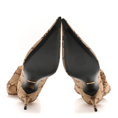 Balenciaga X GUCCI Jersey Maxi GG Monogram Crepe Knife Booties 42 Camel Ebony 6 of 7