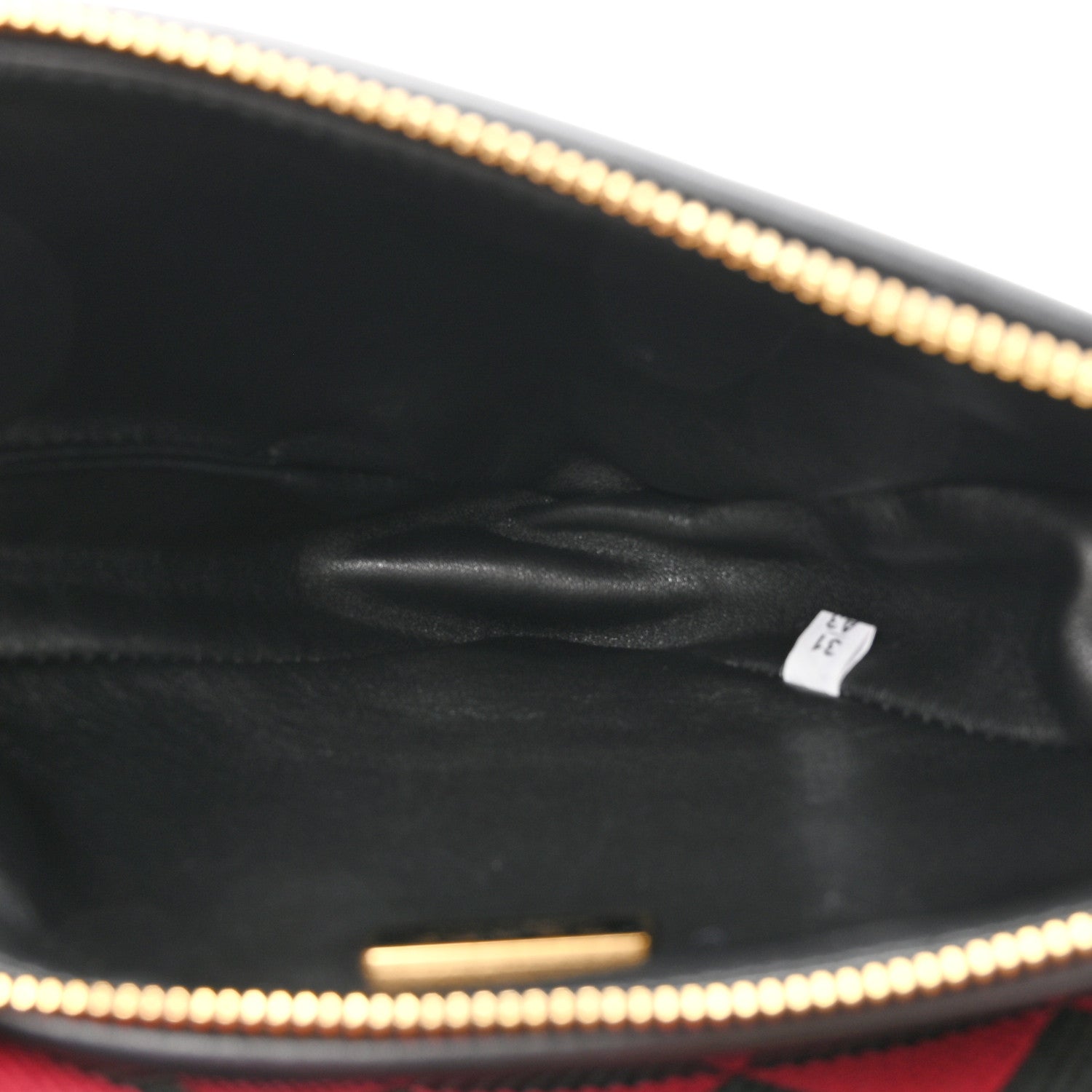 Prada Jacquard Calfskin Triangolo Symbole Embroidered Mini Triangle Double Bag Black Ciliegia 5 of 10