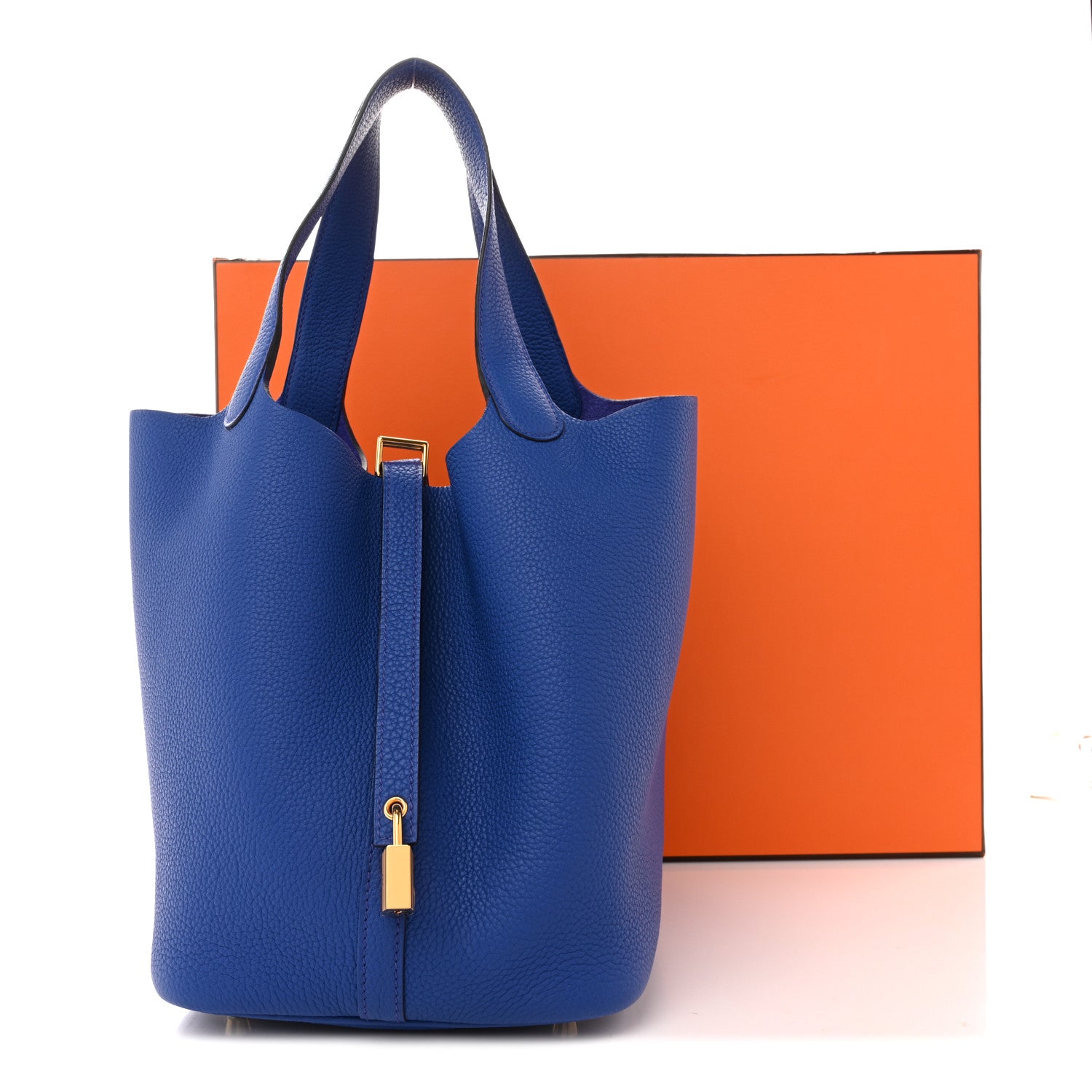 Hermes Taurillon Maurice Picotin Lock 22 MM Bleu Royal 1876258