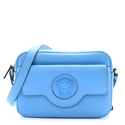 Versace Grained Calfskin Medusa Camera Bag Blue 1 of 9