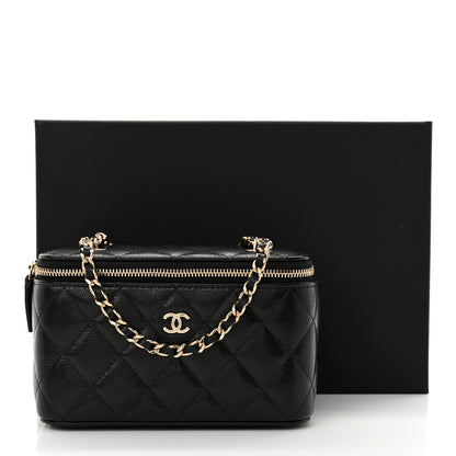 Chanel Caviar Quilted Small Vanity Case With Chain Black 11 of 11