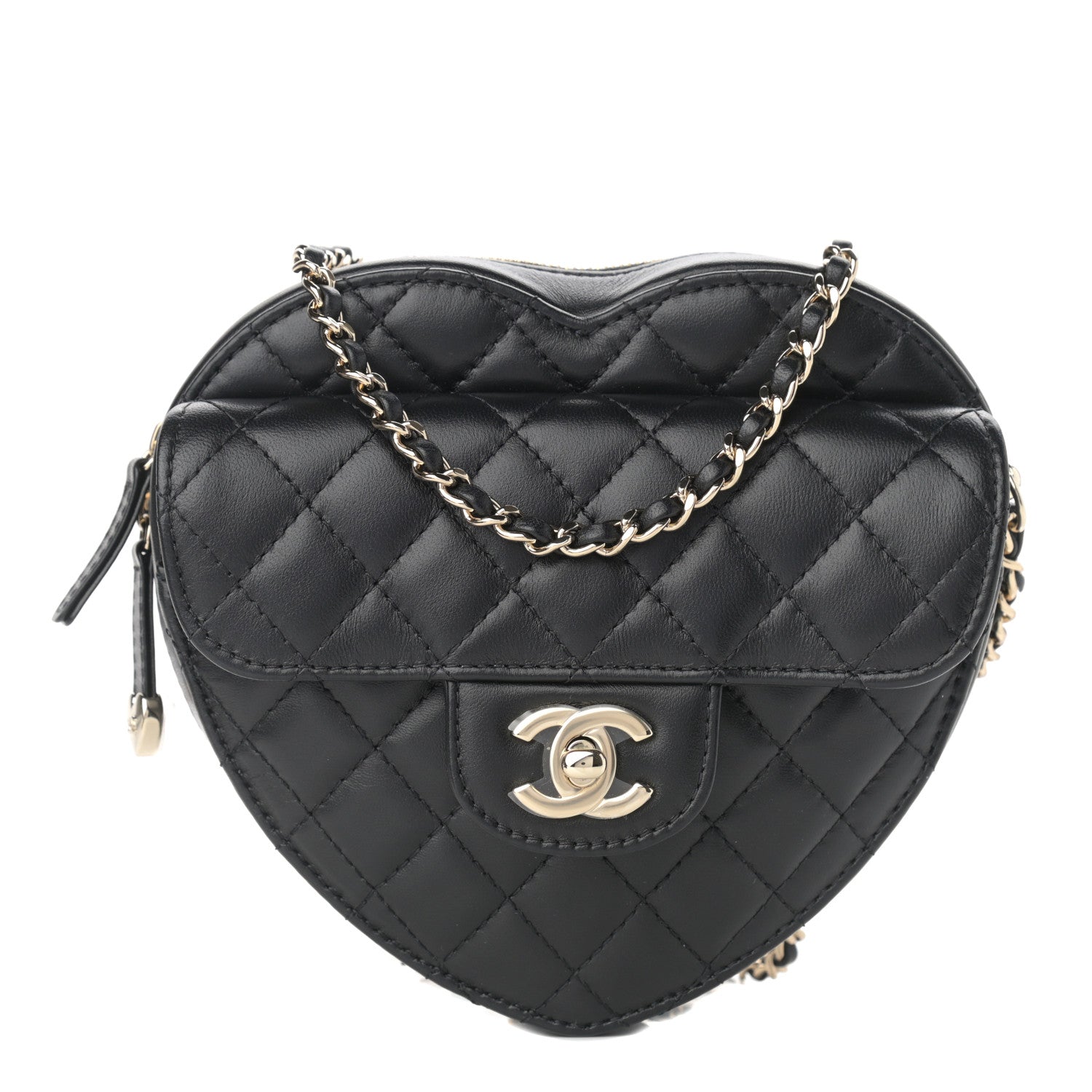 Chanel Lambskin Quilted CC In Love Heart Bag Black 1 of 11