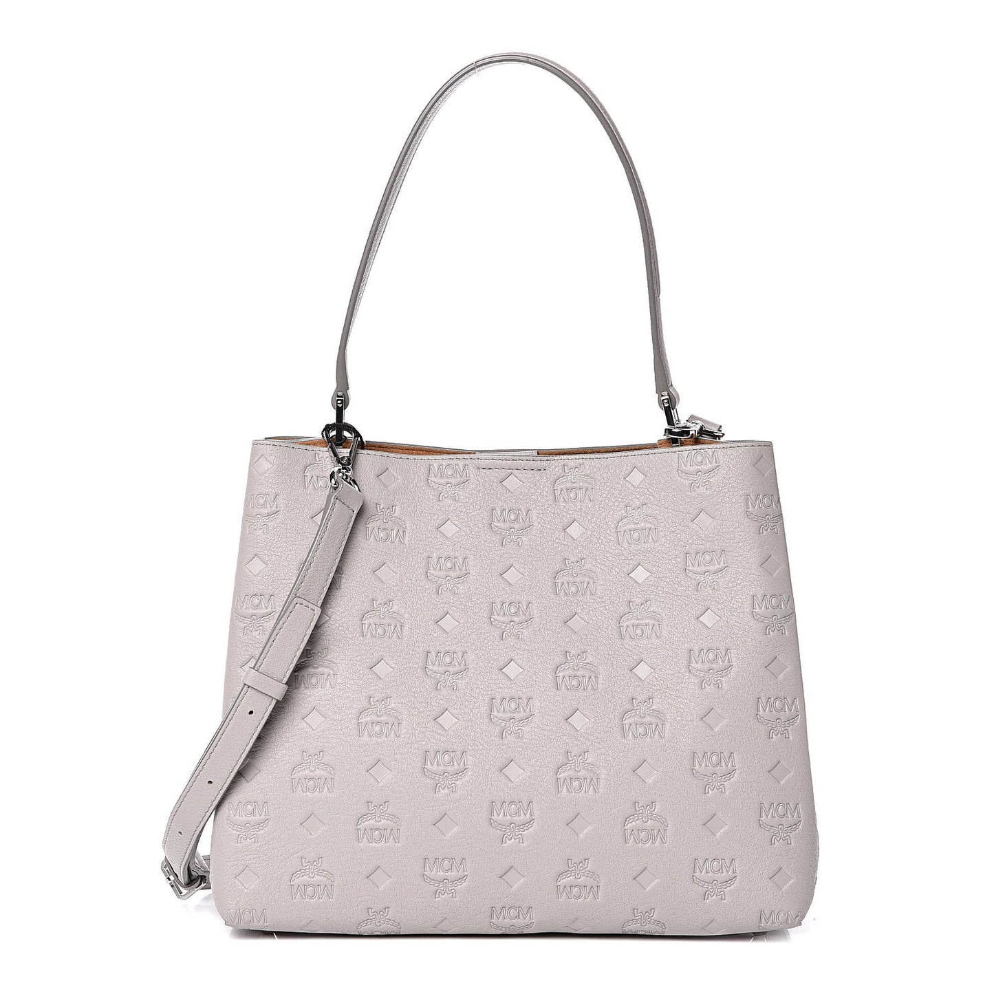 Calfskin Ottomar Monogram Sarah Medium Hobo Dove Grey