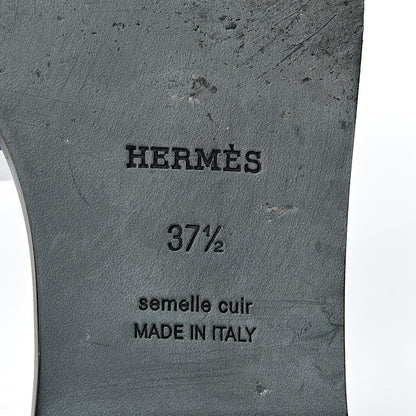 Hermes Calfskin Oran Sandals 37.5 Bleu 7 of 10