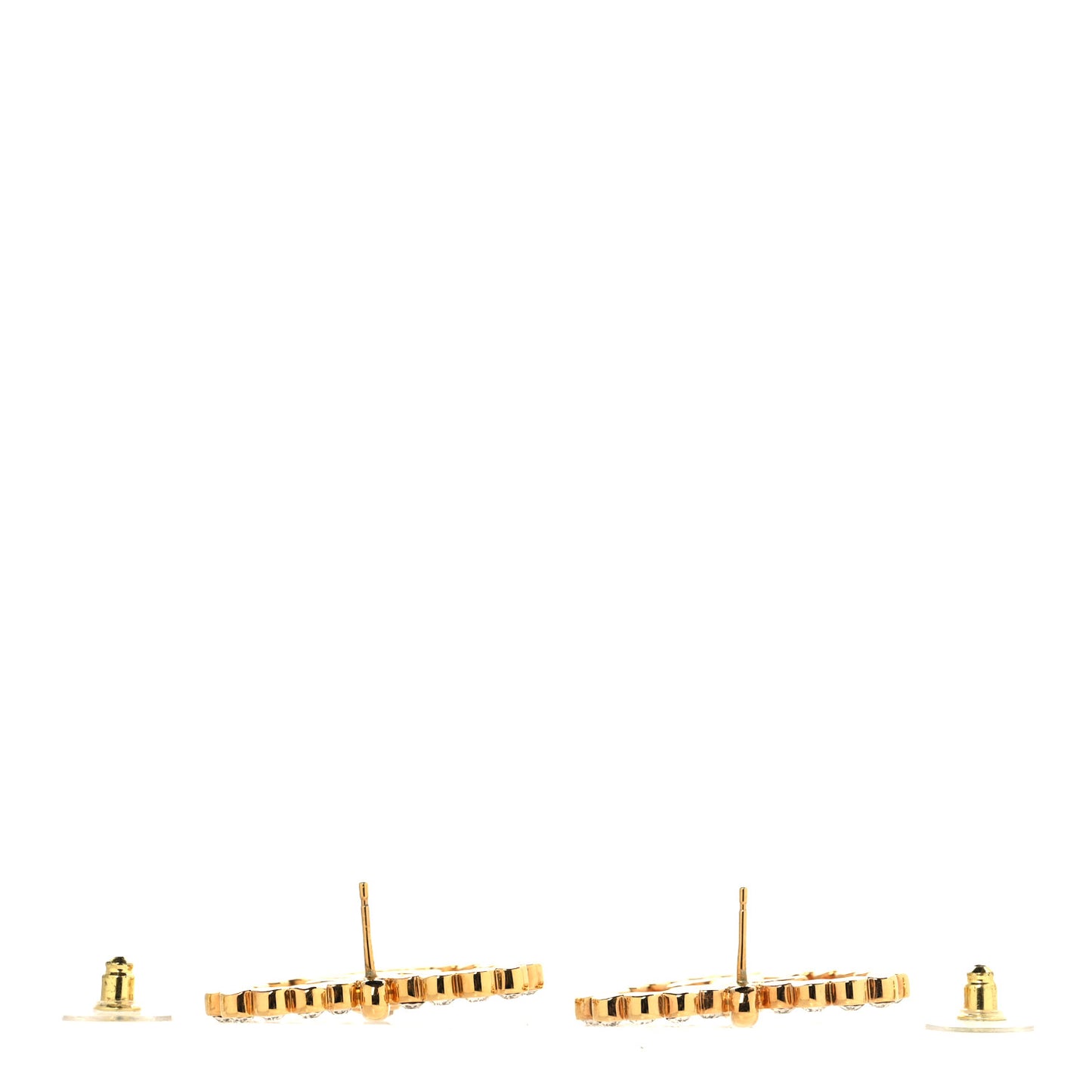 Crystal Heart CC Earrings Gold