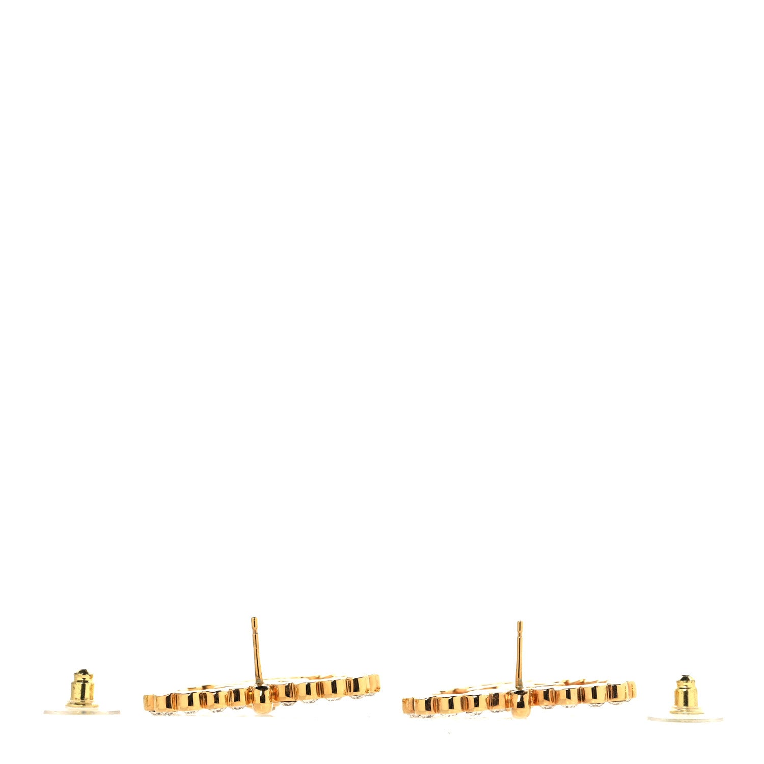 Chanel Crystal Heart CC Earrings Gold 3 of 5