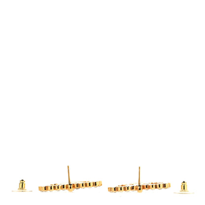 Chanel Crystal Heart CC Earrings Gold 3 of 5
