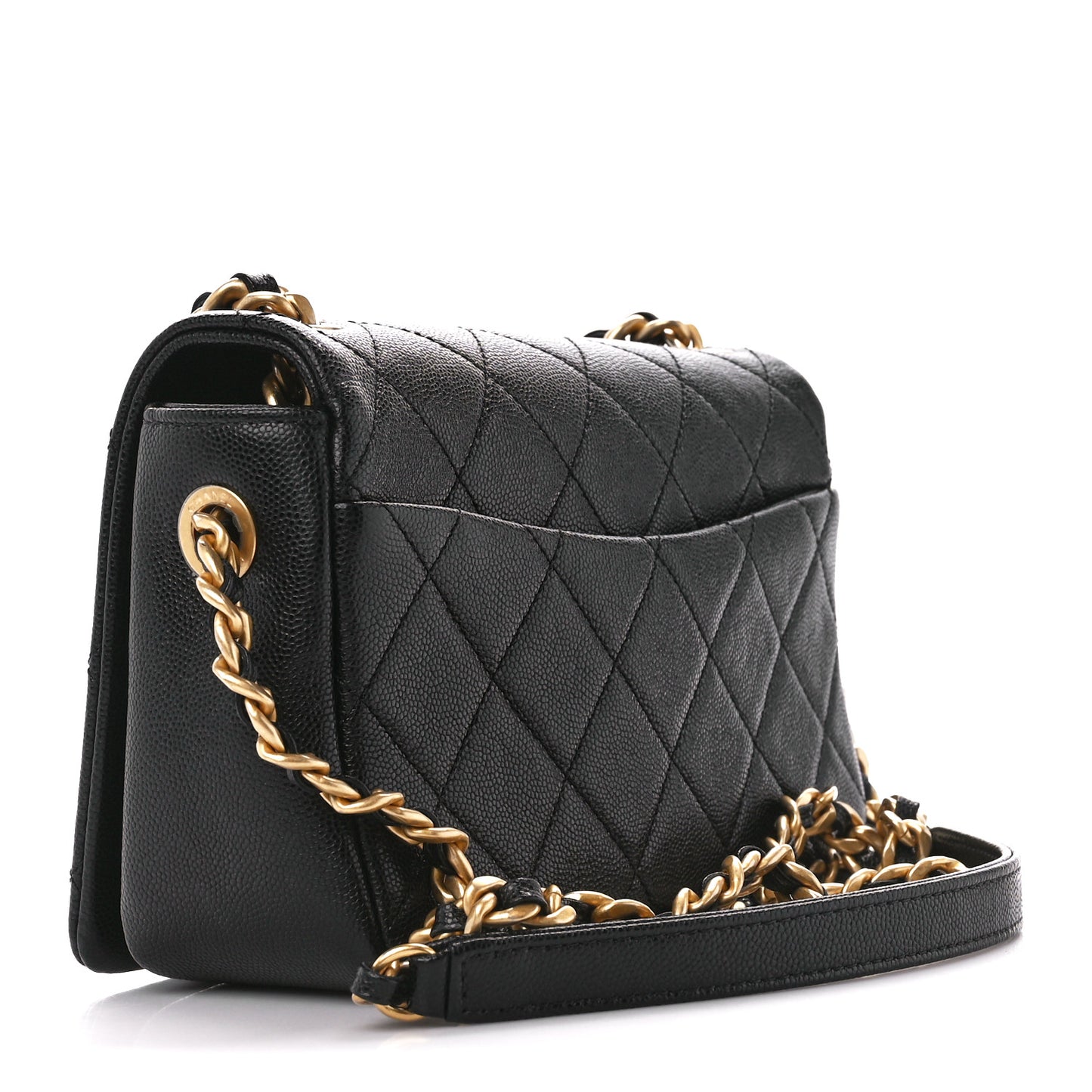 Caviar Quilted Small Fashion Therapy Flap Bag Black