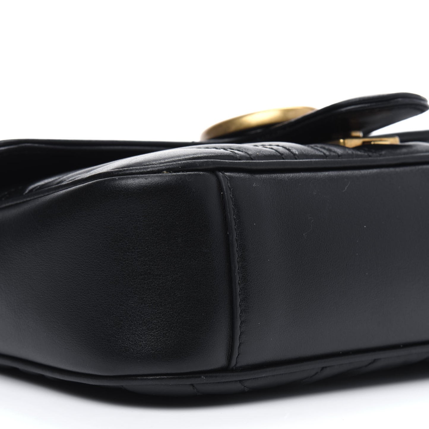 Calfskin Matelasse Mini GG Marmont Shoulder Bag Black