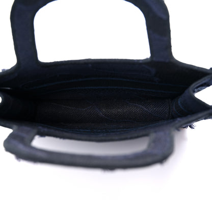 Christian Dior Canvas Embroidered Camouflage Mini Book Tote Blue 5 of 9