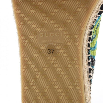 Gucci Tapestry Brocade Blind For Love Espadrilles 37 Acquamarine Green Black 6 of 10
