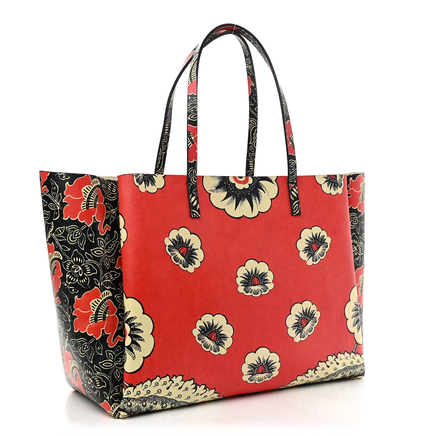 Valentino Garavani Vitello Mime Covered Tote Green Raspberry 3 of 8
